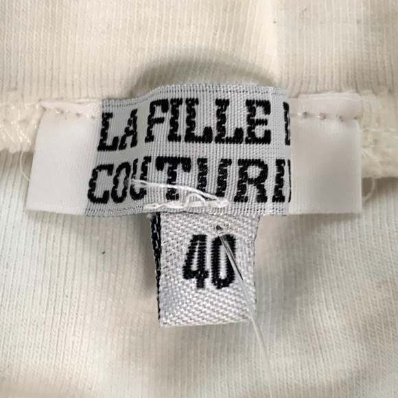 La Fille Du Couturier White Ruffle Trim Blouse - Picture 3 of 9